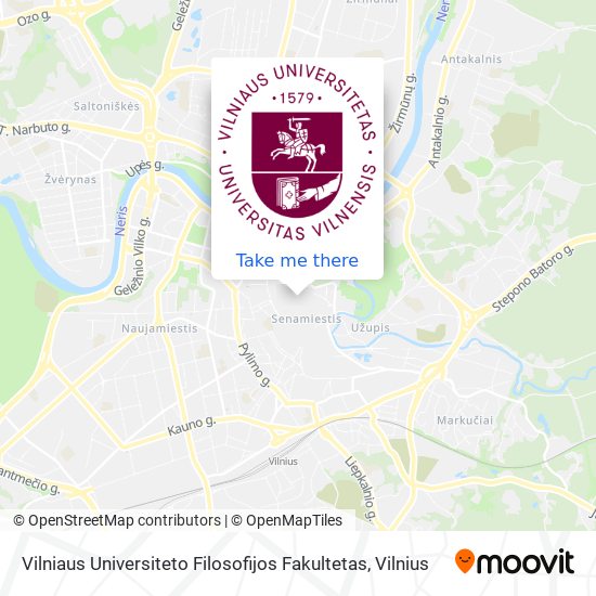 Карта Vilniaus Universiteto Filosofijos Fakultetas