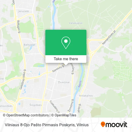 Карта Vilniaus 8-Ojo Pašto Pirmasis Poskyris