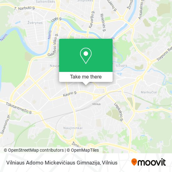 Карта Vilniaus Adomo Mickevičiaus Gimnazija