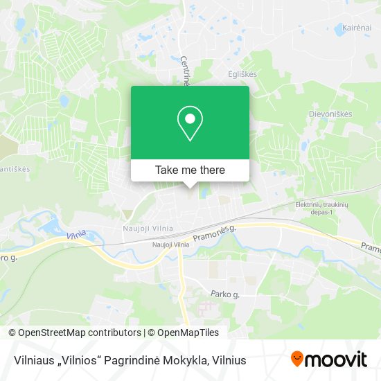 Карта Vilniaus „Vilnios“ Pagrindinė Mokykla