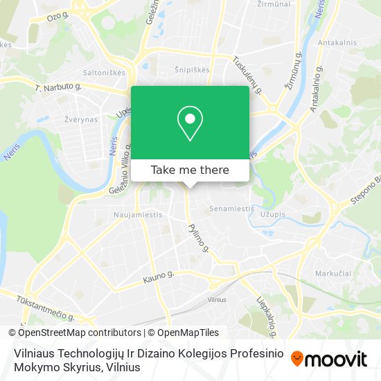 Vilniaus Technologijų Ir Dizaino Kolegijos Profesinio Mokymo Skyrius map
