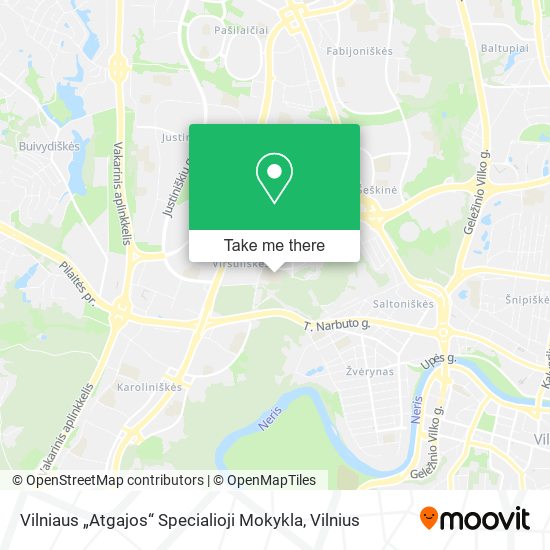 Карта Vilniaus „Atgajos“ Specialioji Mokykla