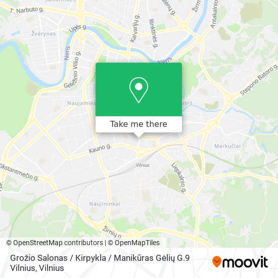Карта Grožio Salonas / Kirpykla / Manikūras Gėlių G.9 Vilnius