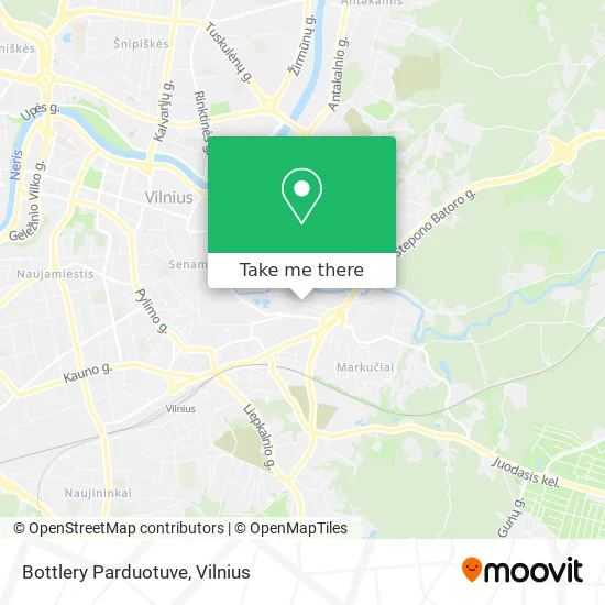 Карта Bottlery Parduotuve