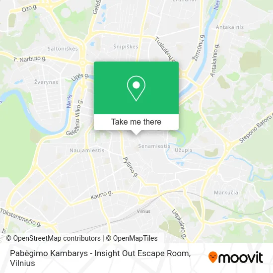 Карта Pabėgimo Kambarys - Insight Out Escape Room