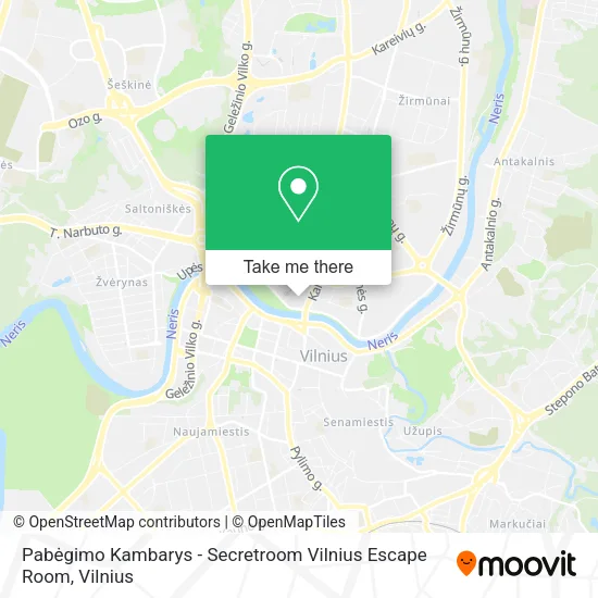Карта Pabėgimo Kambarys - Secretroom Vilnius Escape Room