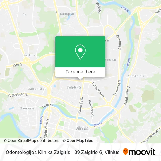 Карта Odontologijos Klinika Zalgiris 109 Zalgirio G