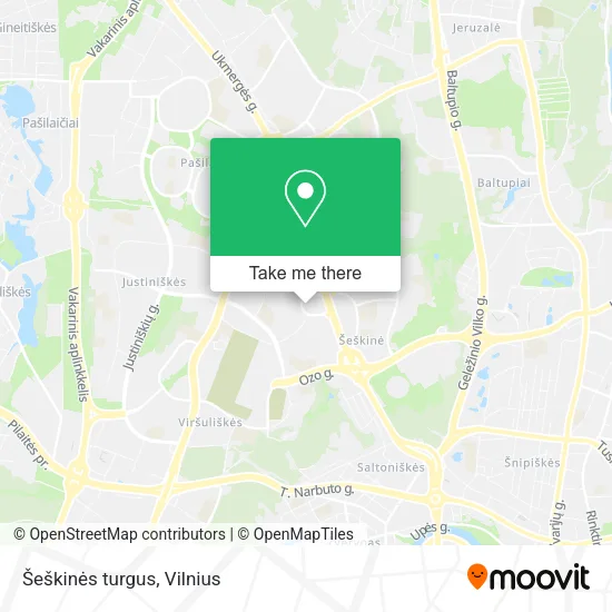 Карта Šeškinės turgus