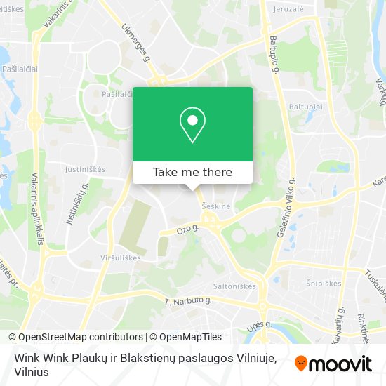 Карта Wink Wink Plaukų ir Blakstienų paslaugos Vilniuje