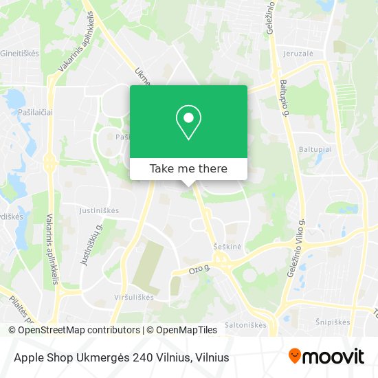 Apple Shop Ukmergės 240 Vilnius map