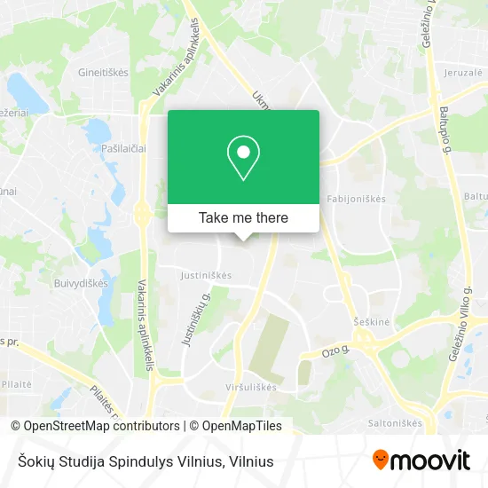 Карта Šokių Studija Spindulys Vilnius