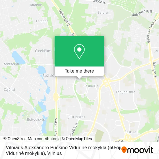 Карта Vilniaus Aleksandro Puškino Vidurinė mokykla (60-oji Vidurinė mokykla)