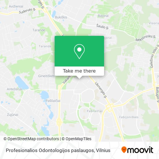 Карта Profesionalios Odontologijos paslaugos