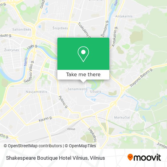 Shakespeare Boutique Hotel Vilnius map