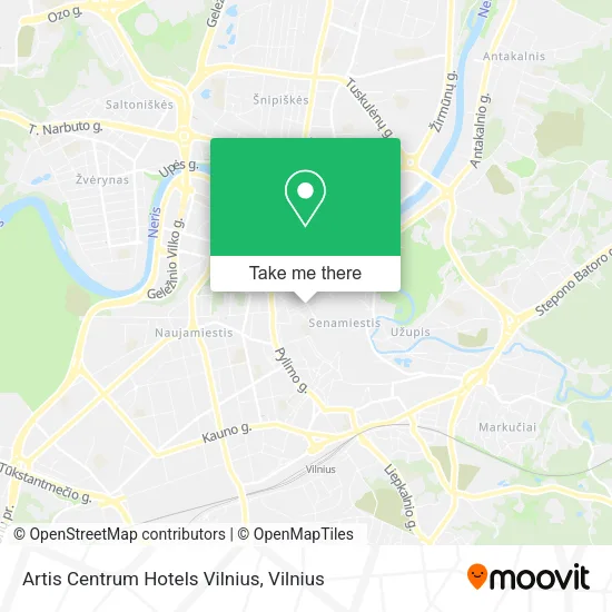 Карта Artis Centrum Hotels Vilnius
