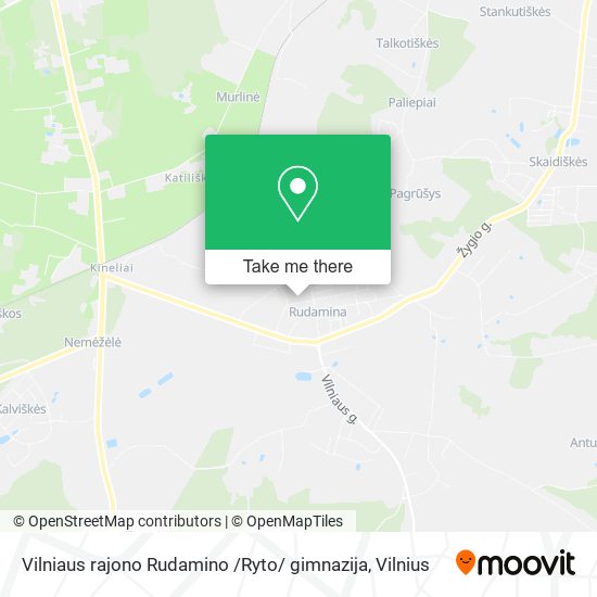 Карта Vilniaus rajono Rudamino /Ryto/ gimnazija