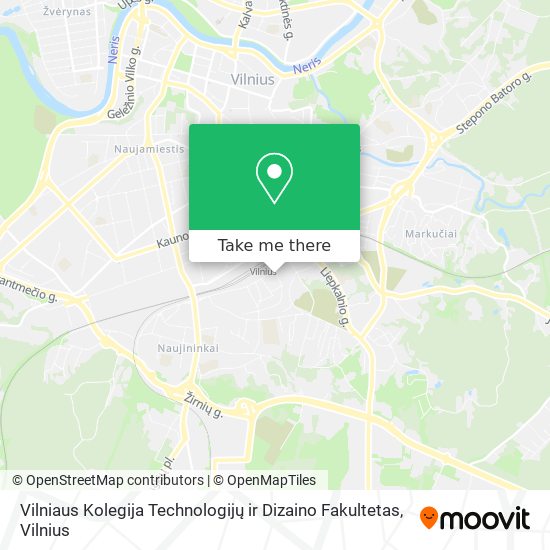 Карта Vilniaus Kolegija Technologijų ir Dizaino Fakultetas