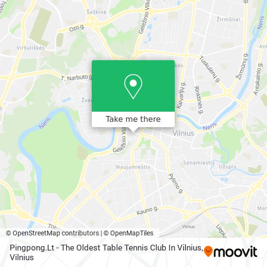 Pingpong.Lt - The Oldest Table Tennis Club In Vilnius map