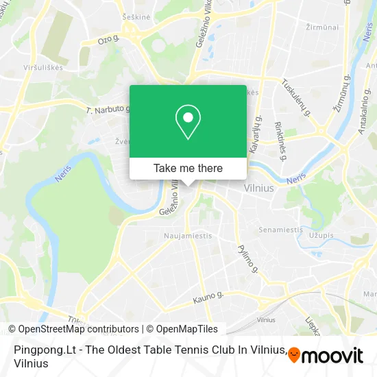 Карта Pingpong.Lt - The Oldest Table Tennis Club In Vilnius