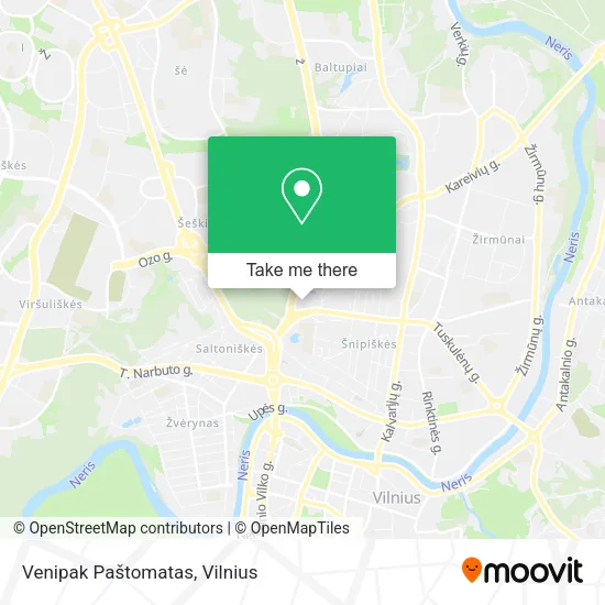 Карта Venipak Paštomatas