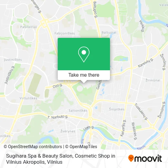 Карта Sugihara Spa & Beauty Salon, Cosmetic Shop in Vilnius Akropolis