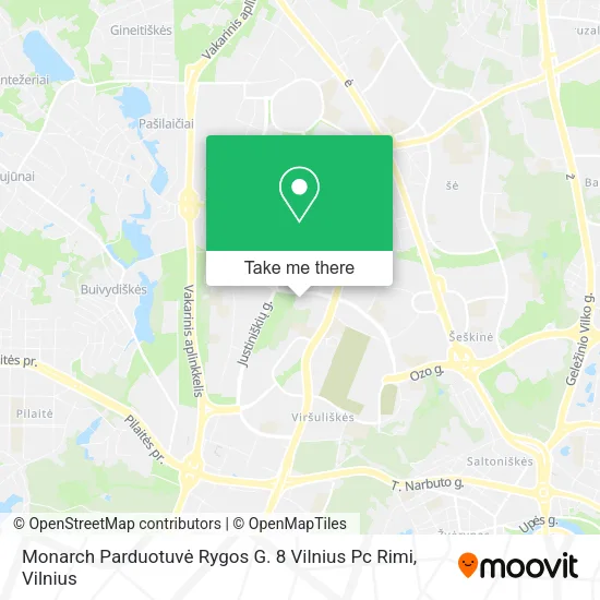 Карта Monarch Parduotuvė Rygos G. 8 Vilnius Pc Rimi