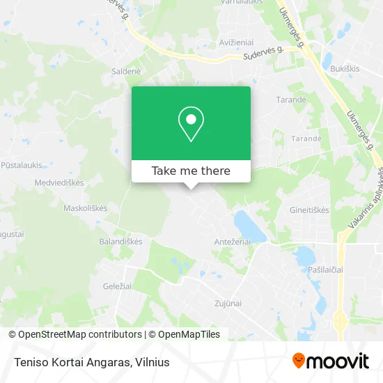 Карта Teniso Kortai Angaras