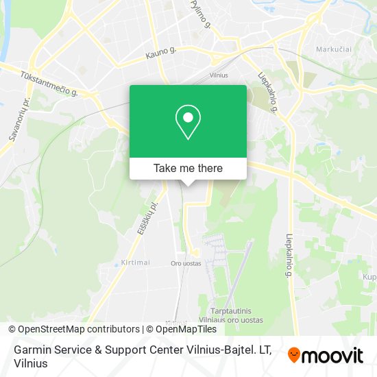 Garmin Service & Support Center Vilnius-Bajtel. LT map