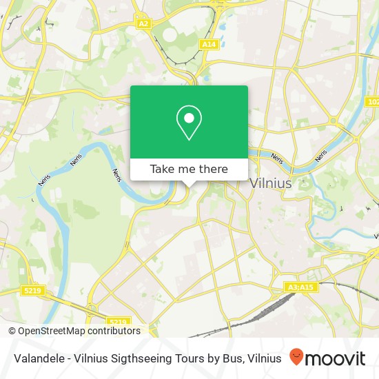 Valandele - Vilnius Sigthseeing Tours by Bus map