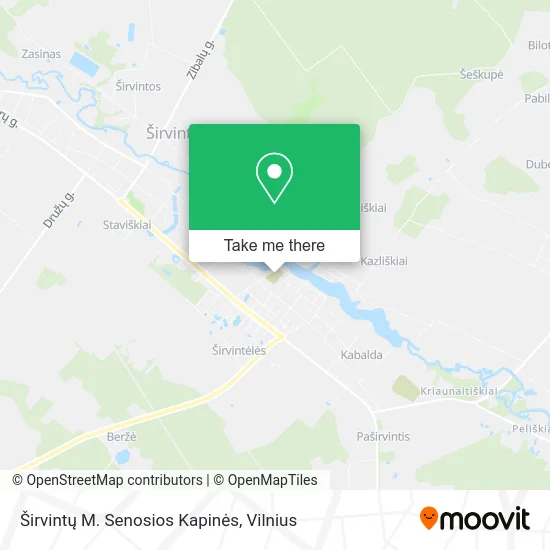 Карта Širvintų M. Senosios Kapinės