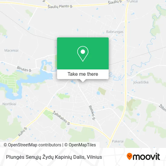 Карта Plungės Senųjų Žydų Kapinių Dalis