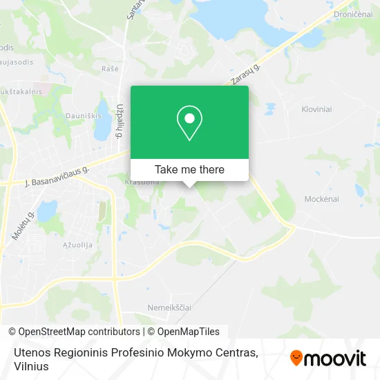 Карта Utenos Regioninis Profesinio Mokymo Centras
