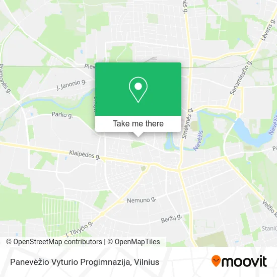 Карта Panevėžio Vyturio Progimnazija