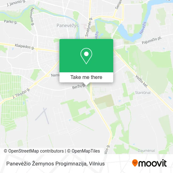 Карта Panevėžio Žemynos Progimnazija