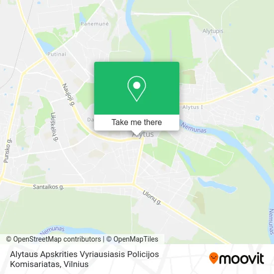 Карта Alytaus Apskrities Vyriausiasis Policijos Komisariatas