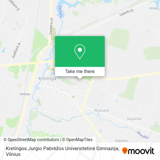 Карта Kretingos Jurgio Pabrėžos Universitetinė Gimnazija