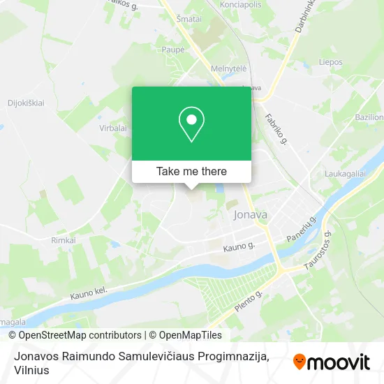 Карта Jonavos Raimundo Samulevičiaus Progimnazija