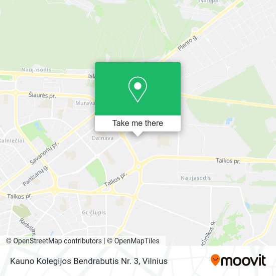 Карта Kauno Kolegijos Bendrabutis Nr. 3