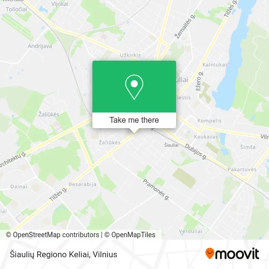 Карта Šiaulių Regiono Keliai