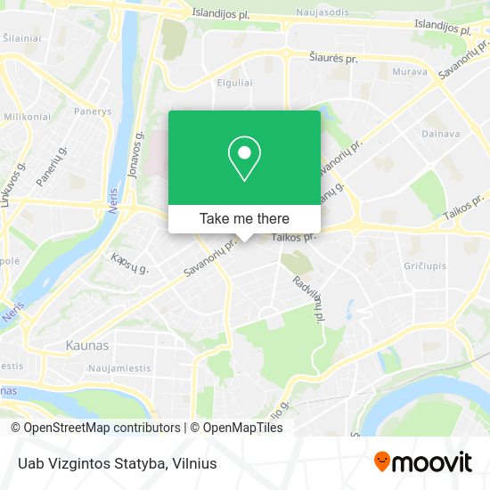 Карта Uab Vizgintos Statyba