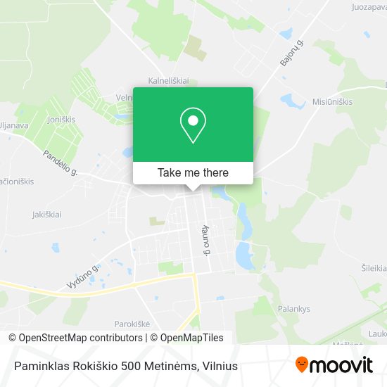 Карта Paminklas Rokiškio 500 Metinėms