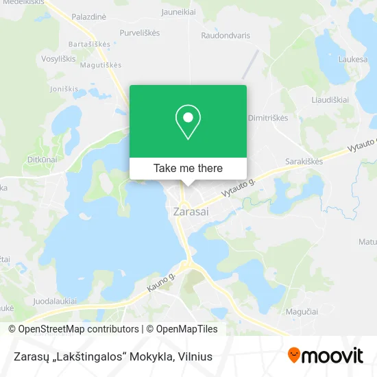 Карта Zarasų „Lakštingalos“ Mokykla
