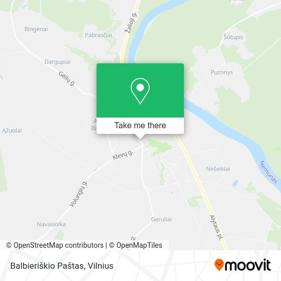 Карта Balbieriškio Paštas