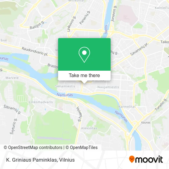 Карта K. Griniaus Paminklas