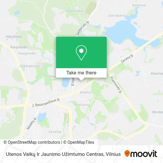 Карта Utenos Vaikų Ir Jaunimo Užimtumo Centras