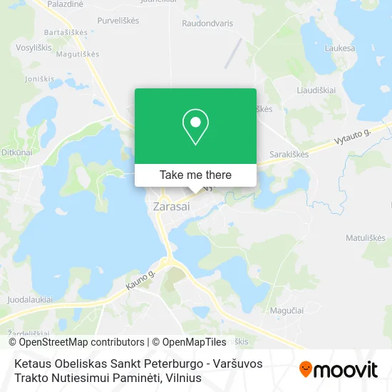 Карта Ketaus Obeliskas Sankt Peterburgo - Varšuvos Trakto Nutiesimui Paminėti