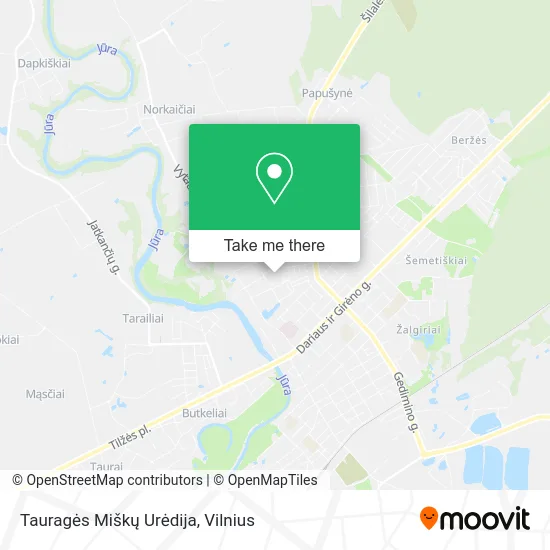 Карта Tauragės Miškų Urėdija