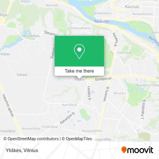 Карта Yliškės
