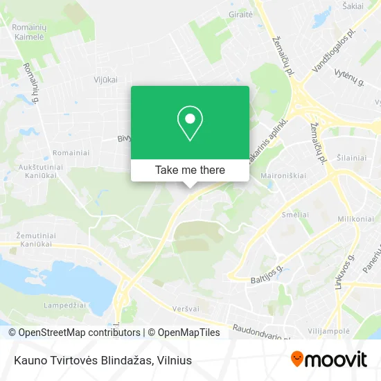 Карта Kauno Tvirtovės Blindažas