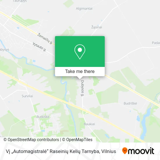 Карта Vį „Automagistralė“ Raseinių Kelių Tarnyba